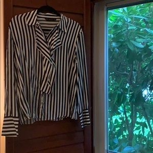 Zara Basic Long Sleeve Striped Top